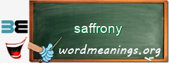 WordMeaning blackboard for saffrony